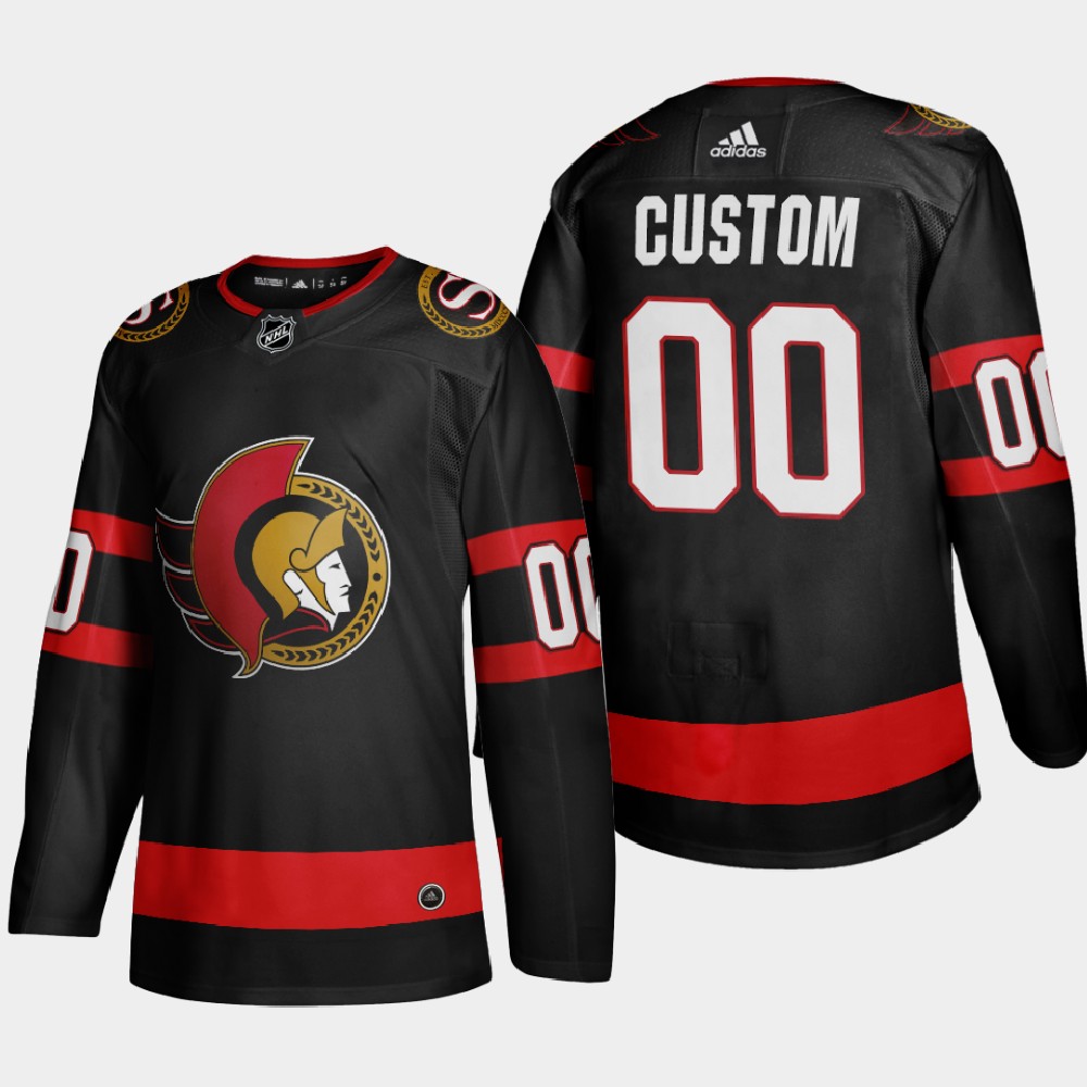 Ottawa Senators Custom Men Adidas 2020-21 Authentic Player Home Stitched NHL Jersey Black